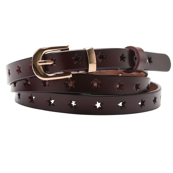 Bulk Jewelry Wholesale leather female five-pointed star hollow Womenbelt JDC-WB-syc005 Wholesale factory from China YIWU China