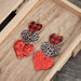 Wholesale Leather Flannel Sequin Leopard Heart Earrings JDC-ES-Saip007 Earrings 赛蒲 A Wholesale Jewelry JoyasDeChina Joyas De China
