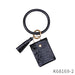 Wholesale leather Keychains wristlet keychain JDC-KC-GSJM013 Keychains JoyasDeChina Black k68169 Wholesale Jewelry JoyasDeChina Joyas De China