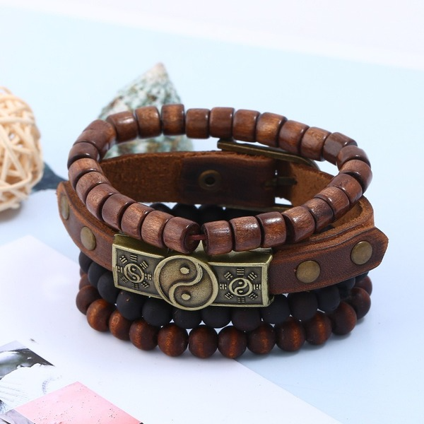 Bulk Jewelry Wholesale leather man bracelet JDC-MBT-PK025 Wholesale factory from China YIWU China