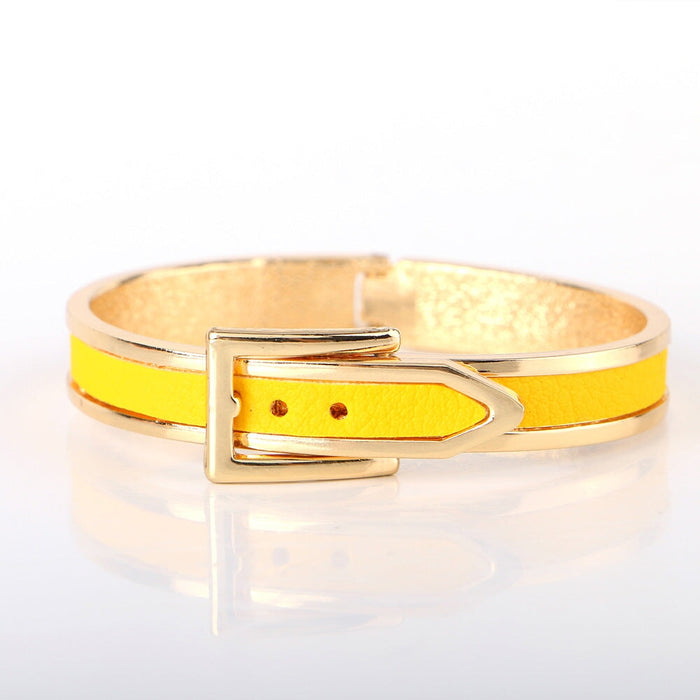 Wholesale Leather Plating Alloy Bracelet JDC-BT-DZL003 Bracelet 蝶之恋 yellow Wholesale Jewelry JoyasDeChina Joyas De China