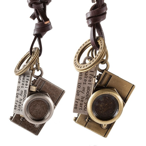 Bulk Jewelry Wholesale leather pull-out alloy camera man necklaces JDC-MNE-PK008 Wholesale factory from China YIWU China