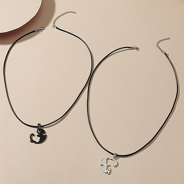 Wholesale leather rope couple necklace JDC-NE-ChenH003 Necklaces 宸翰 Wholesale Jewelry JoyasDeChina Joyas De China