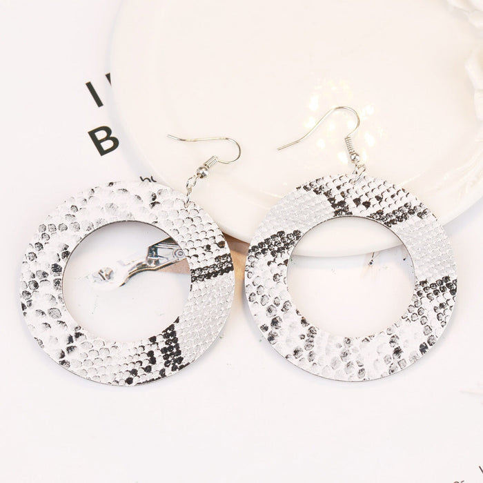 Wholesale leather teardrop print earrings JDC-ES-ManY020 Earrings 满溢 Wholesale Jewelry JoyasDeChina Joyas De China