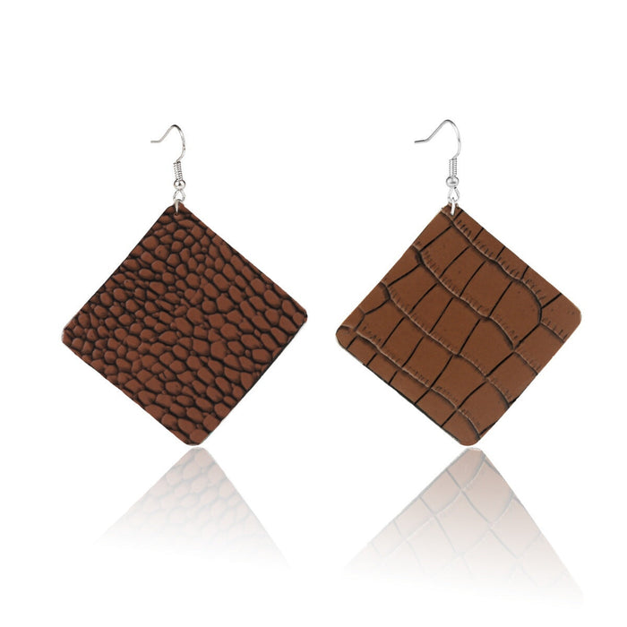 Wholesale leather teardrop print earrings JDC-ES-ManY020 Earrings 满溢 Wholesale Jewelry JoyasDeChina Joyas De China