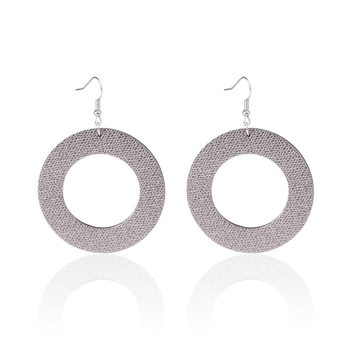 Wholesale leather teardrop print earrings JDC-ES-ManY020 Earrings 满溢 E1903-42 ash ring Wholesale Jewelry JoyasDeChina Joyas De China