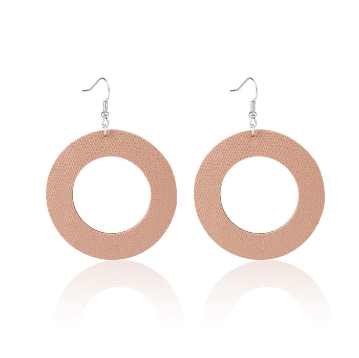 Wholesale leather teardrop print earrings JDC-ES-ManY020 Earrings 满溢 E1903-44 powder ring Wholesale Jewelry JoyasDeChina Joyas De China