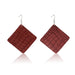 Wholesale leather teardrop print earrings JDC-ES-ManY020 Earrings 满溢 E1903-47 Red Square Wholesale Jewelry JoyasDeChina Joyas De China