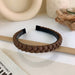 Wholesale leather twist woven compression hair hoop JDC-HD-MS01 Headband JoyasDeChina B dark brown Wholesale Jewelry JoyasDeChina Joyas De China