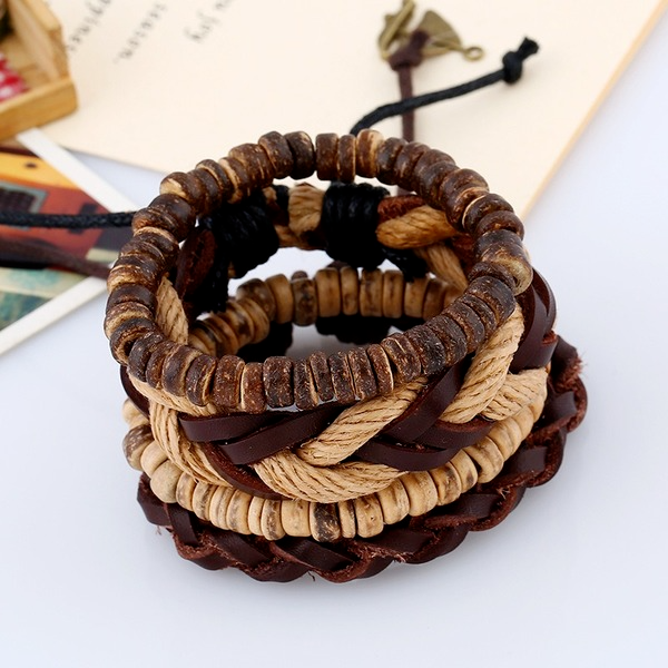 Bulk Jewelry Wholesale leather woven man bracelet JDC-MBT-PK044 Wholesale factory from China YIWU China