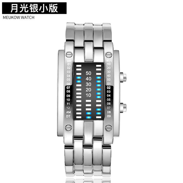 Wholesale LED Dual Line Movement Stainless Steel Alloy Electronic Watch JDC-WH-Jinj004 Watch 金嘉 silver S Wholesale Jewelry JoyasDeChina Joyas De China
