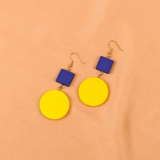 Wholesale lemon yellow wood earrings JDC-ES-LSY039 Earrings JoyasDeChina Wholesale Jewelry JoyasDeChina Joyas De China