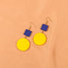Wholesale lemon yellow wood earrings JDC-ES-LSY039 Earrings JoyasDeChina ear hook Wholesale Jewelry JoyasDeChina Joyas De China
