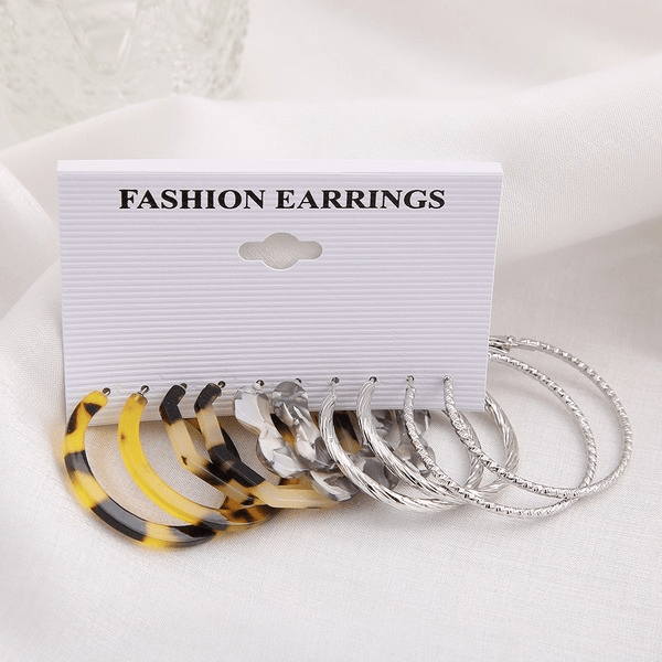 Wholesale Leopard acrylic earring set JDC-ES-F628 Earrings 韩之尚 Wholesale Jewelry JoyasDeChina Joyas De China