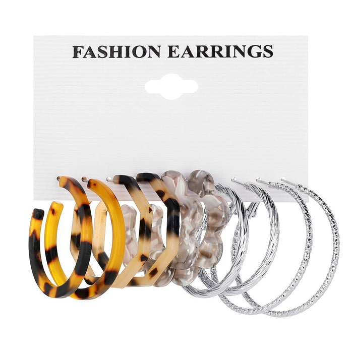 Wholesale Leopard acrylic earring set JDC-ES-F628 Earrings 韩之尚 54340 Wholesale Jewelry JoyasDeChina Joyas De China
