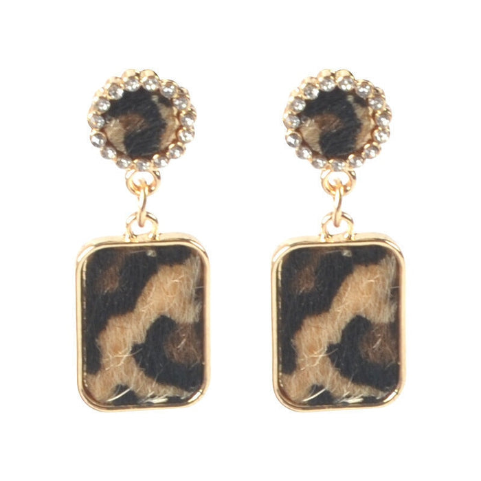 Wholesale Leopard Drop Geometric Circle Heart Leather Earrings Set JDC-ES-ZhanY016 Earrings 展言 10 Wholesale Jewelry JoyasDeChina Joyas De China