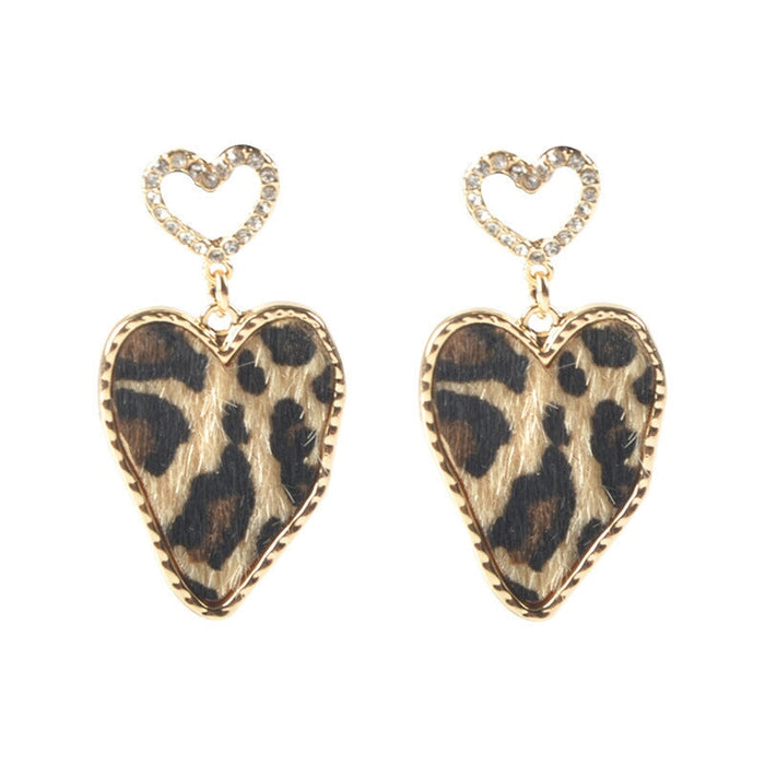 Wholesale Leopard Drop Geometric Circle Heart Leather Earrings Set JDC-ES-ZhanY016 Earrings 展言 4 Wholesale Jewelry JoyasDeChina Joyas De China