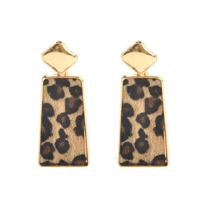 Wholesale Leopard Drop Geometric Circle Heart Leather Earrings Set JDC-ES-ZhanY016 Earrings 展言 5 Wholesale Jewelry JoyasDeChina Joyas De China