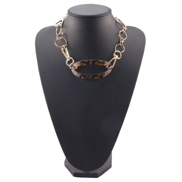 Wholesale leopard metal buckle Necklace JDC-NE-JQ173 NECKLACE 佳琪 Wholesale Jewelry JoyasDeChina Joyas De China