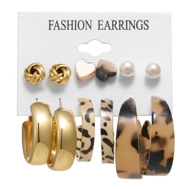 Wholesale leopard pattern alloy earrings JDC-ES-SF081 Earrings 少峰 Wholesale Jewelry JoyasDeChina Joyas De China