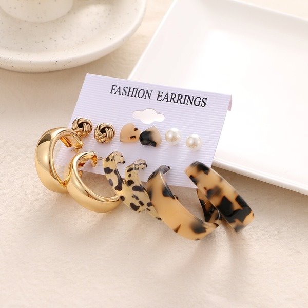 Wholesale leopard pattern alloy earrings JDC-ES-SF081 Earrings 少峰 Wholesale Jewelry JoyasDeChina Joyas De China