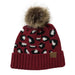 Wholesale leopard pattern flanging knitted woolen hat with fur ball JDC-FH-GSXK009 Fashionhat JoyasDeChina red no logo Wholesale Jewelry JoyasDeChina Joyas De China