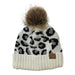 Wholesale leopard pattern flanging knitted woolen hat with fur ball JDC-FH-GSXK009 Fashionhat JoyasDeChina white no logo Wholesale Jewelry JoyasDeChina Joyas De China