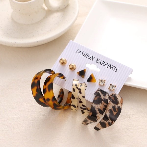 Wholesale Leopard Print Acetate Earrings JDC-ES-SF082 Earrings 少峰 Wholesale Jewelry JoyasDeChina Joyas De China