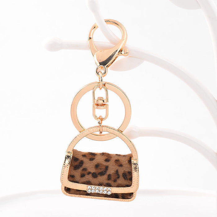Wholesale leopard print handbag zinc alloy keychains JDC-KC-CH080 keychains JoyasDeChina 4026coffee bag Wholesale Jewelry JoyasDeChina Joyas De China