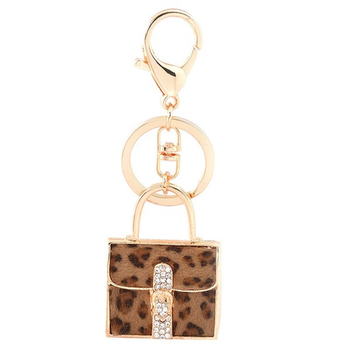Wholesale leopard print handbag zinc alloy keychains JDC-KC-CH080 keychains JoyasDeChina Wholesale Jewelry JoyasDeChina Joyas De China