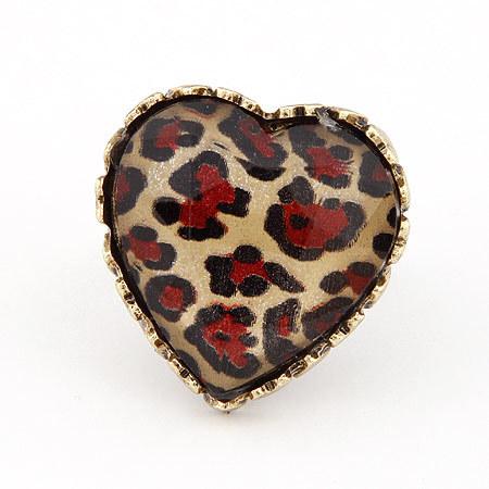 Bulk Jewelry Wholesale leopard-print open heart rings in alloy JDC-RS-wy072 Wholesale factory from China YIWU China