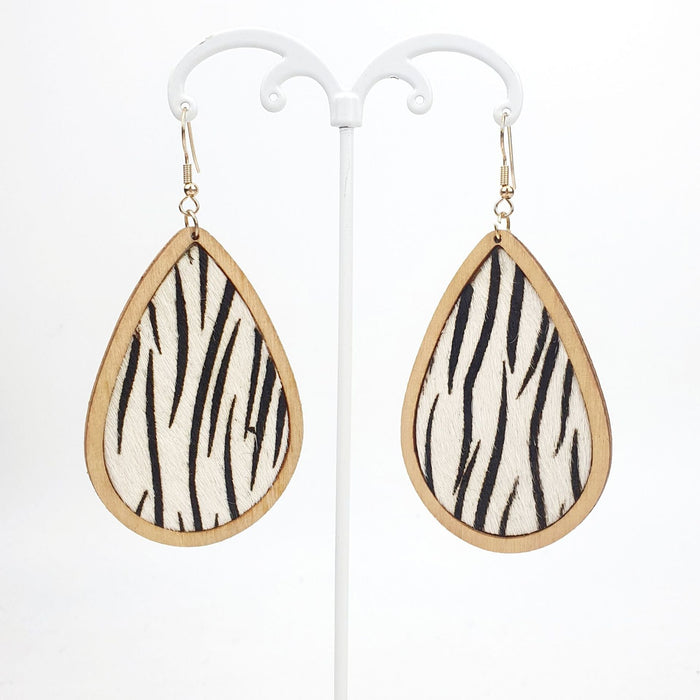 Wholesale Leopard Print Wood Leather Earrings JDC-ES-DingR001 Earrings 顶融 1 Wholesale Jewelry JoyasDeChina Joyas De China