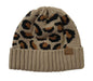 Wholesale leopard print woolen knit hat JDC-FH-GSXK008 Fashionhat JoyasDeChina Camel no logo Wholesale Jewelry JoyasDeChina Joyas De China