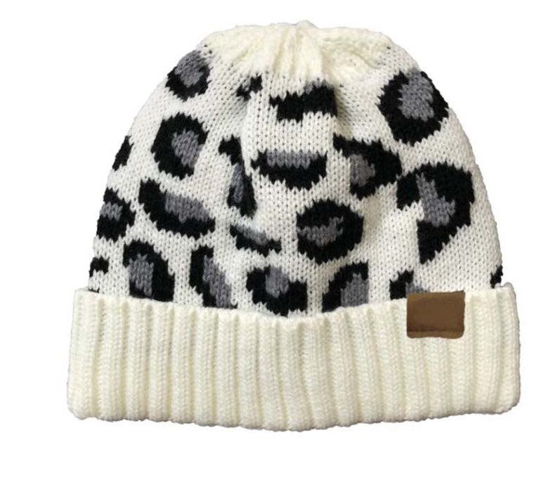 Wholesale leopard print woolen knit hat JDC-FH-GSXK008 Fashionhat JoyasDeChina white no logo Wholesale Jewelry JoyasDeChina Joyas De China