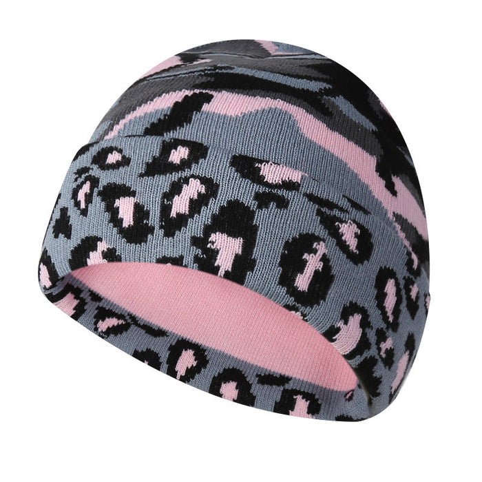 Wholesale leopard wool hat JDC-FH-GSYH101 FashionHat 予画 pink Average code Wholesale Jewelry JoyasDeChina Joyas De China
