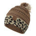 Wholesale leopard wool knitted hat JDC-FH-GSYH084 FashionHat 予画 brown Band mark Wholesale Jewelry JoyasDeChina Joyas De China