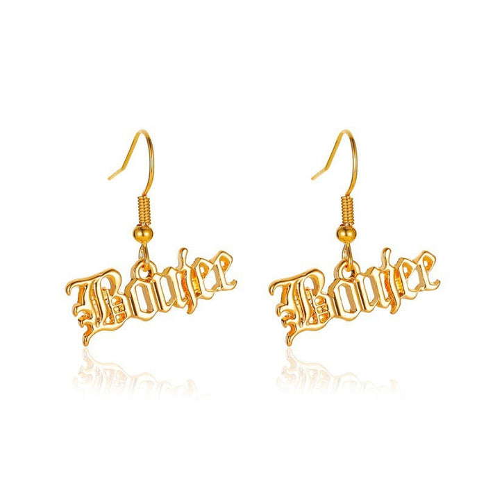 Wholesale letter Bad and boujee series earrings JDC-ES-D571 Earrings JoyasDeChina 01KC Gold Wholesale Jewelry JoyasDeChina Joyas De China