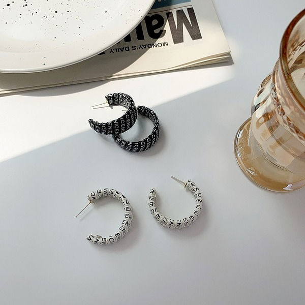 Wholesale letter C shaped alloy earrings JDC-ES-W342 Earrings JoyasDeChina Wholesale Jewelry JoyasDeChina Joyas De China