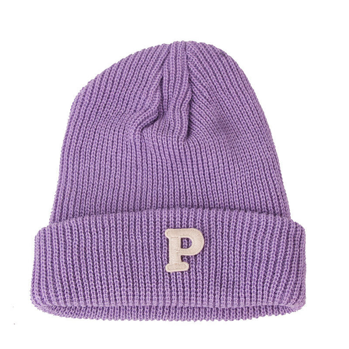 Wholesale letter color P wool knitted hat JDC-FH-GSYH067 FashionHat 予画 purple Average code Wholesale Jewelry JoyasDeChina Joyas De China