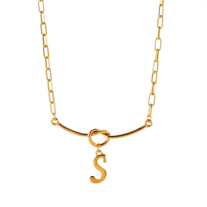 Wholesale letter S alloy knotted necklaces JDC-NE-D692 necklaces JoyasDeChina 01 KC gold Wholesale Jewelry JoyasDeChina Joyas De China