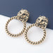 Wholesale lion head ring alloy earrings JDC-ES-JL088 Earrings JoyasDeChina gold Wholesale Jewelry JoyasDeChina Joyas De China