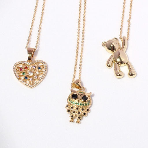 Wholesale Little Bear Owl Alloy Necklaces JDC-NE-TC239 Necklaces JoyasDeChina Wholesale Jewelry JoyasDeChina Joyas De China
