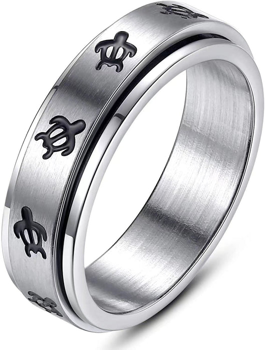 Wholesale little turtle turnable ring stainless steel finger love JDC-RS-ts091 Rings 腾穗 Little turtle 6 Wholesale Jewelry JoyasDeChina Joyas De China