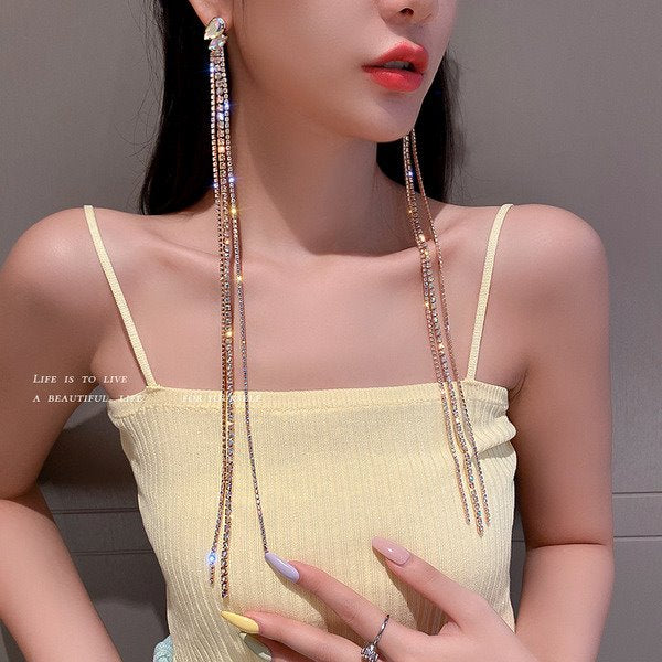 Wholesale long alloy gold earrings JDC-ES-BY-004 Earrings 宝钰 Wholesale Jewelry JoyasDeChina Joyas De China