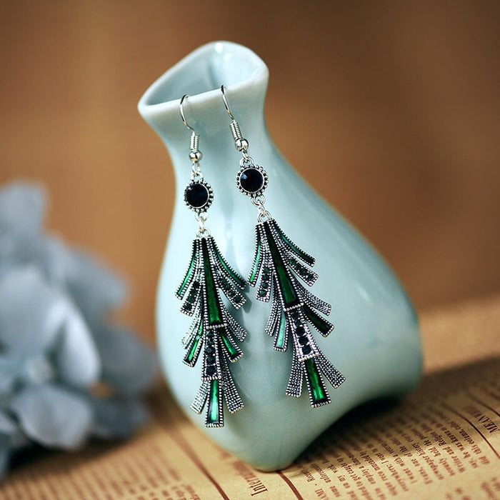 Wholesale long alloy tassel drip oil earrings JDC-ES-daiq014 Earrings 黛茜 2 Wholesale Jewelry JoyasDeChina Joyas De China