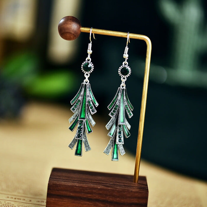 Wholesale long alloy tassel drip oil earrings JDC-ES-daiq014 Earrings 黛茜 Wholesale Jewelry JoyasDeChina Joyas De China