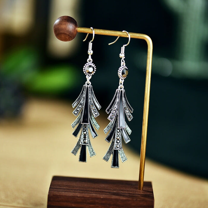 Wholesale long alloy tassel drip oil earrings JDC-ES-daiq014 Earrings 黛茜 3 Wholesale Jewelry JoyasDeChina Joyas De China
