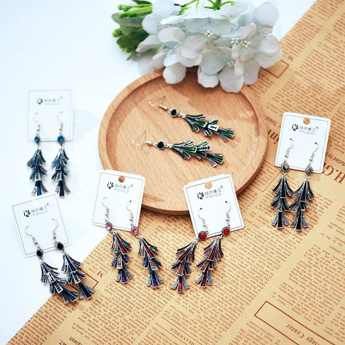 Wholesale long alloy tassel drip oil earrings JDC-ES-daiq014 Earrings 黛茜 Wholesale Jewelry JoyasDeChina Joyas De China