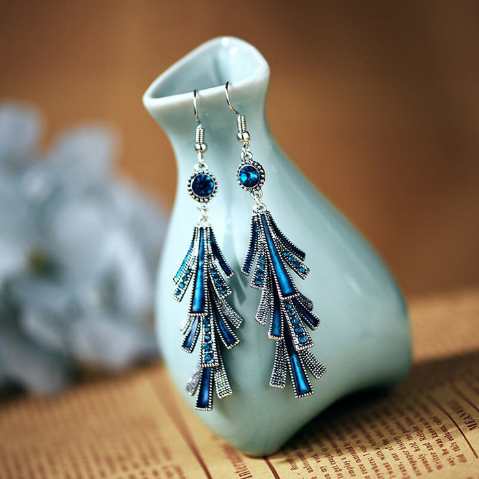 Wholesale long alloy tassel drip oil earrings JDC-ES-daiq014 Earrings 黛茜 7 Wholesale Jewelry JoyasDeChina Joyas De China