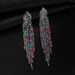 Wholesale Long Colorful Rhinestone Tassel Drop Earrings JDC-ES-ZHONGW007 Earrings 众薇 Wholesale Jewelry JoyasDeChina Joyas De China
